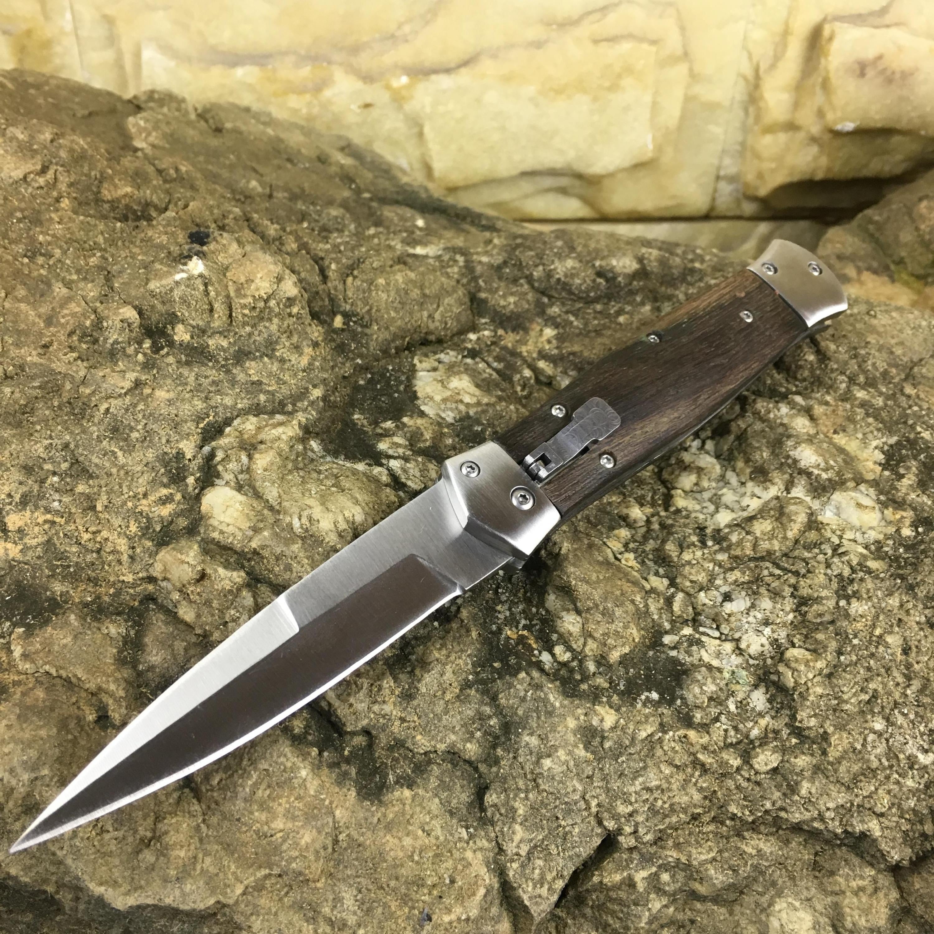 Stiletto KnifeTactical Gear AUTO folding Blade Outdoor Camping Combat Hunting Knife  EDC Survival Knives Spring Assisted Knife