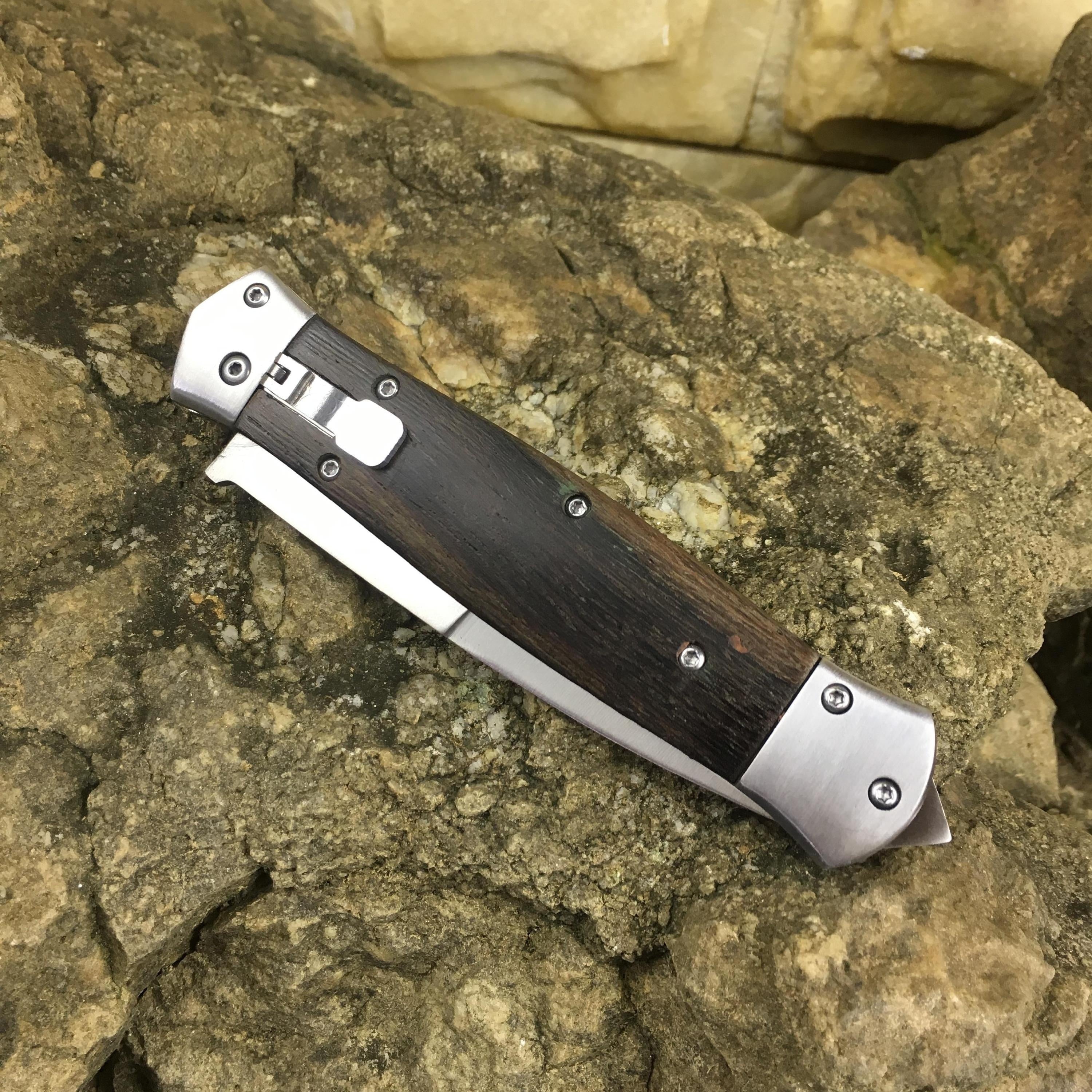 Stiletto KnifeTactical Gear AUTO folding Blade Outdoor Camping Combat Hunting Knife  EDC Survival Knives Spring Assisted Knife