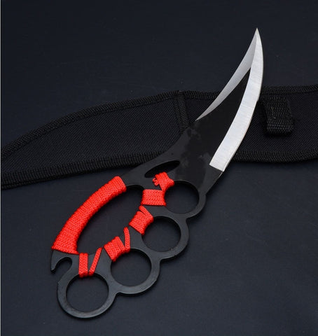 Portable Rescue Self-defense Ring Knife  Knuckle Knives Outdoor Walking Camping Tool