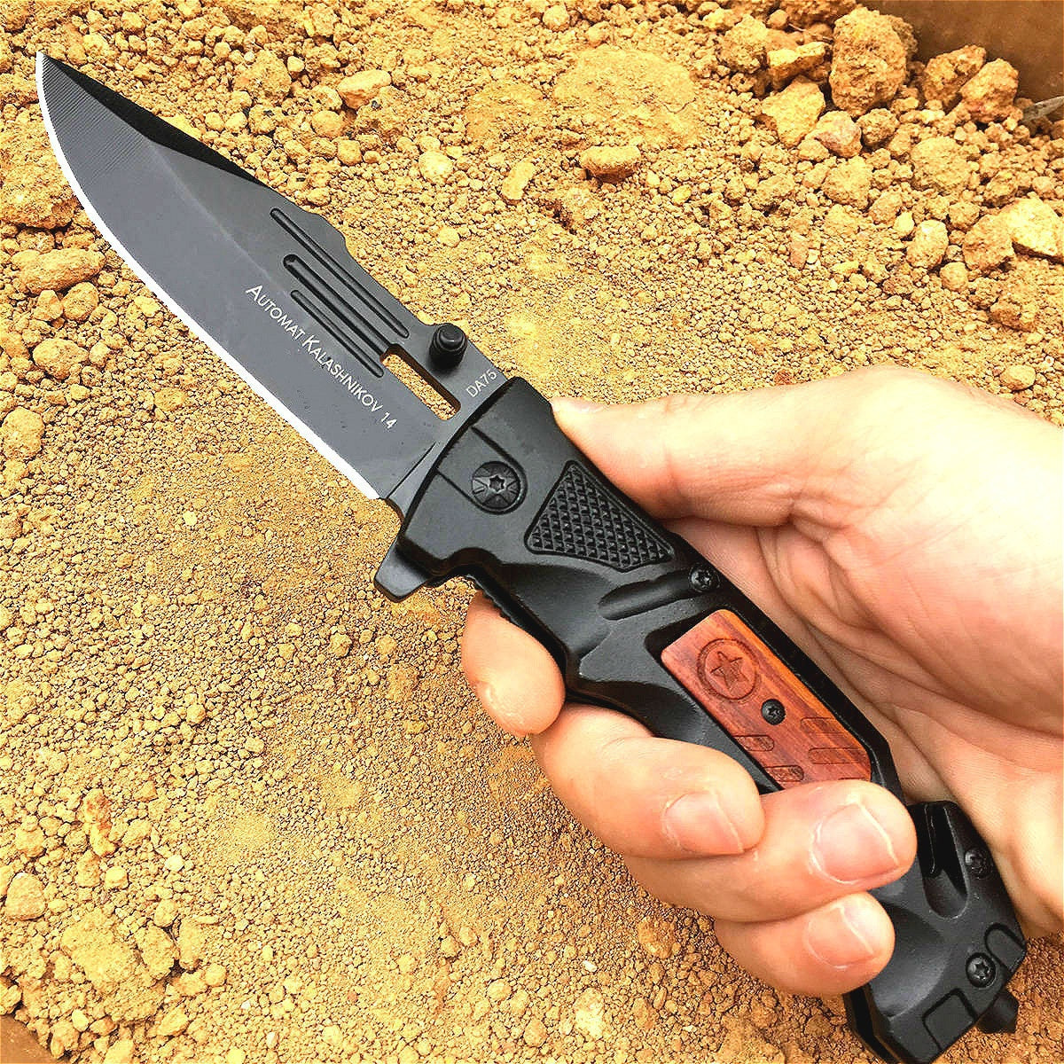 Spring Assisted Open Tactical Folding Knife   Outdoor Camping Multitool Knifes     with Seatbelt Cutter Window Breaker  Black Rescue Pocket Knife
