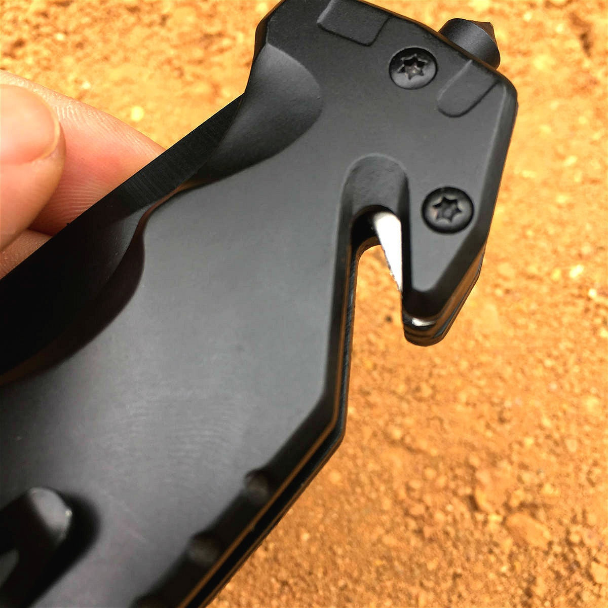 Spring Assisted Open Tactical Folding Knife   Outdoor Camping Multitool Knifes     with Seatbelt Cutter Window Breaker  Black Rescue Pocket Knife