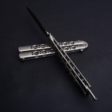 Hunting Survival Tool   Metal Practice Knife Butterfly Trainer Balisong Butterfly Knives Sharp Blade for Outdoor Self Defense Tactical Flip Knifes