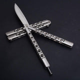 Hunting Survival Tool   Metal Practice Knife Butterfly Trainer Balisong Butterfly Knives Sharp Blade for Outdoor Self Defense Tactical Flip Knifes
