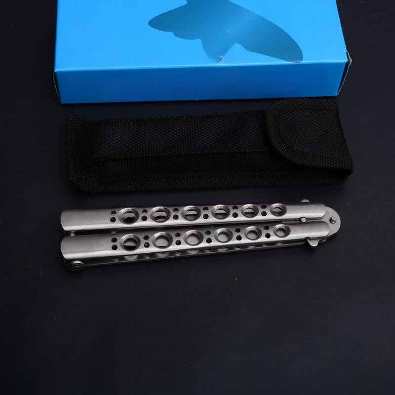 Hunting Survival Tool   Metal Practice Knife Butterfly Trainer Balisong Butterfly Knives Sharp Blade for Outdoor Self Defense Tactical Flip Knifes