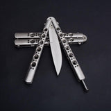 Hunting Survival Tool   Metal Practice Knife Butterfly Trainer Balisong Butterfly Knives Sharp Blade for Outdoor Self Defense Tactical Flip Knifes