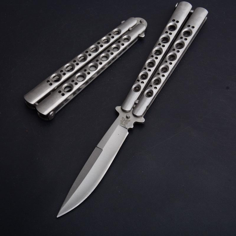 Hunting Survival Tool   Metal Practice Knife Butterfly Trainer Balisong Butterfly Knives Sharp Blade for Outdoor Self Defense Tactical Flip Knifes