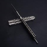 Hunting Survival Tool   Metal Practice Knife Butterfly Trainer Balisong Butterfly Knives Sharp Blade for Outdoor Self Defense Tactical Flip Knifes