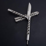 Hunting Survival Tool   Metal Practice Knife Butterfly Trainer Balisong Butterfly Knives Sharp Blade for Outdoor Self Defense Tactical Flip Knifes