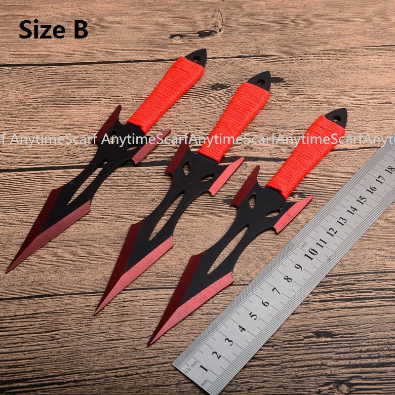 Combat Ninja Kunai with Nylon Sheath  3PCS Tactical Throwing Knife Set Stainless Steel Fixed Blade