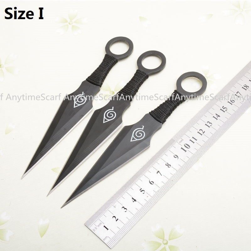 Combat Ninja Kunai with Nylon Sheath  3PCS Tactical Throwing Knife Set Stainless Steel Fixed Blade