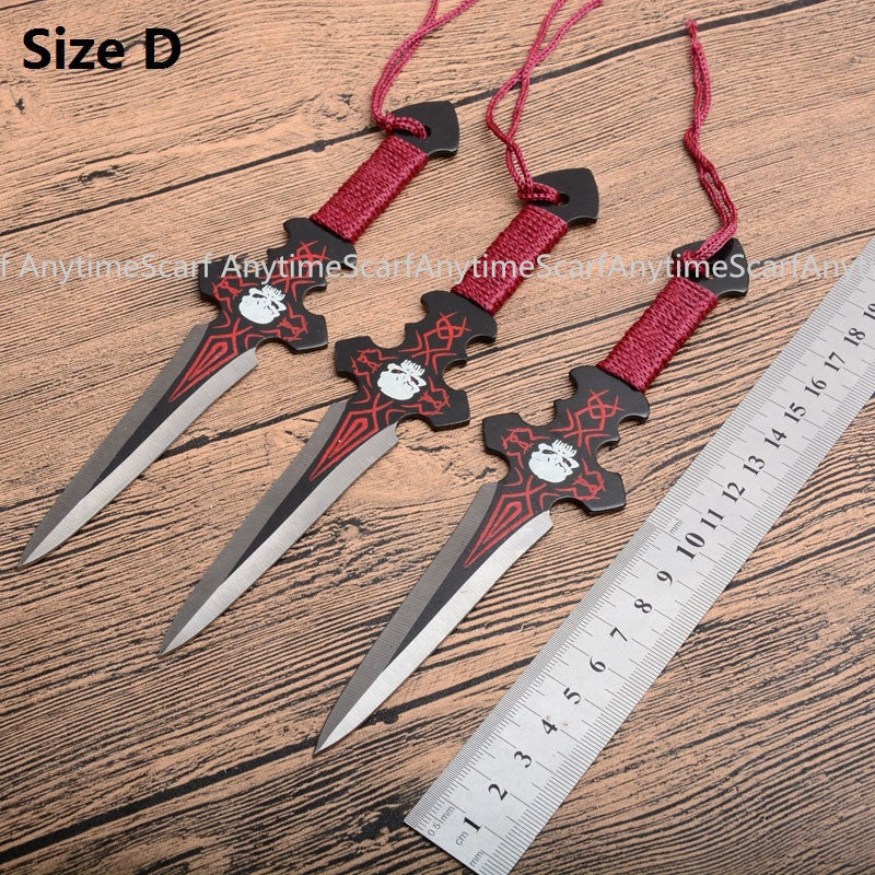 3PCS Tactical Throwing Knife Set Combat Ninja Kunai with Nylon SheathStainless Steel Fixed Blade