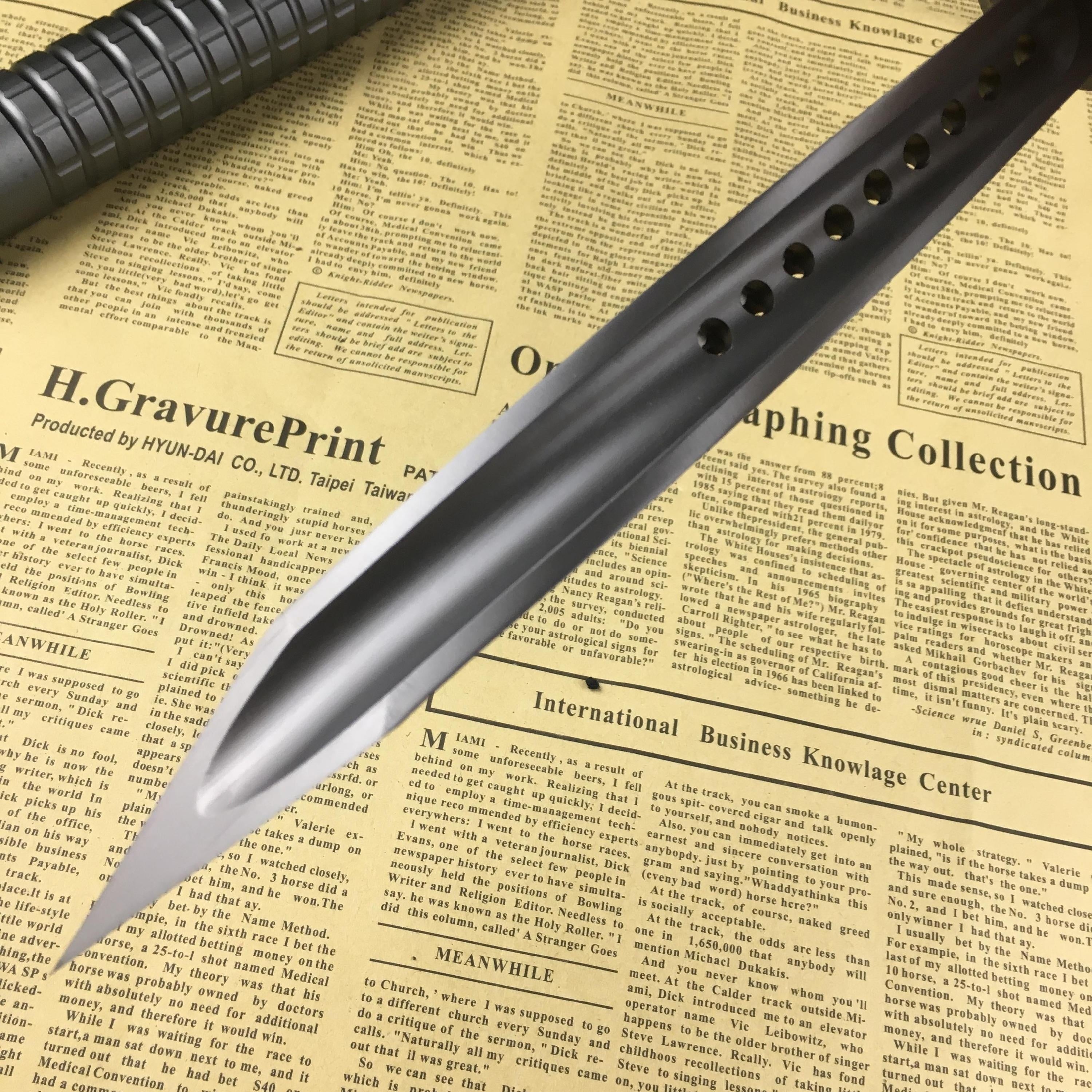 """13"""""""" Cyclone  New  TRI EDGE TACTICAL SURVIVAL Spiral Dagger Hunting Fixed Blade Knife with Pipe Sheath CHR"""