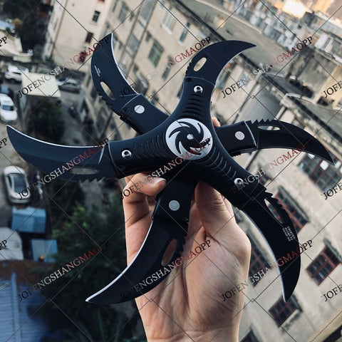 Heavy Duty Tactical Ninja Kunai Knife combination Six-blade Double Layer Outdoor Detachable Survival Hunting Folding Knives Stainless Steel Naruto Collection Knifes
