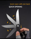 D2 High Hardness Folding Knife Carbon Fiber Exquisite Gift Knife Outdoor Wilderness Folding Knife Portable Pocket Knife
