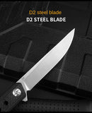 D2 High Hardness Folding Knife Carbon Fiber Exquisite Gift Knife Outdoor Wilderness Folding Knife Portable Pocket Knife