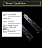 Novice Practice Knife Stainless Steel Folding Fling Knife Unopened Butterfly Training Knife Play Cool Butterfly Tool Spot Supply