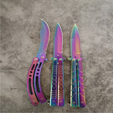 Unopened Swing Knife Hand Beginner Practice Knife Color Titanium Butterfly Training Knife Spot Folding Butterfly Training Knife