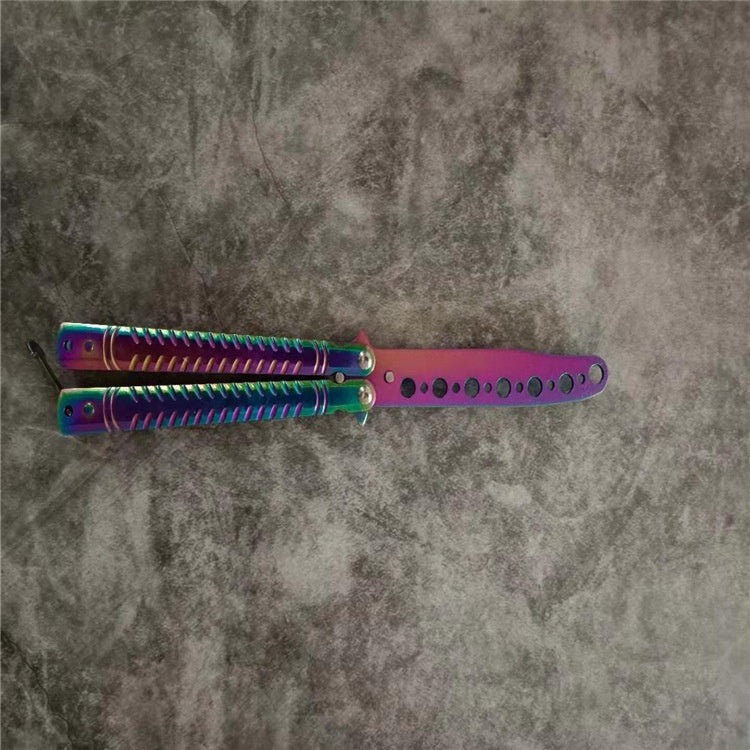 Unopened Swing Knife Hand Beginner Practice Knife Color Titanium Butterfly Training Knife Spot Folding Butterfly Training Knife
