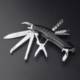 Camping equipment portable folding knife three-color 105mm stainless steel multi-function knife 11 open 13 function life-saving knife