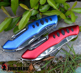 Camping equipment portable folding knife three-color 105mm stainless steel multi-function knife 11 open 13 function life-saving knife