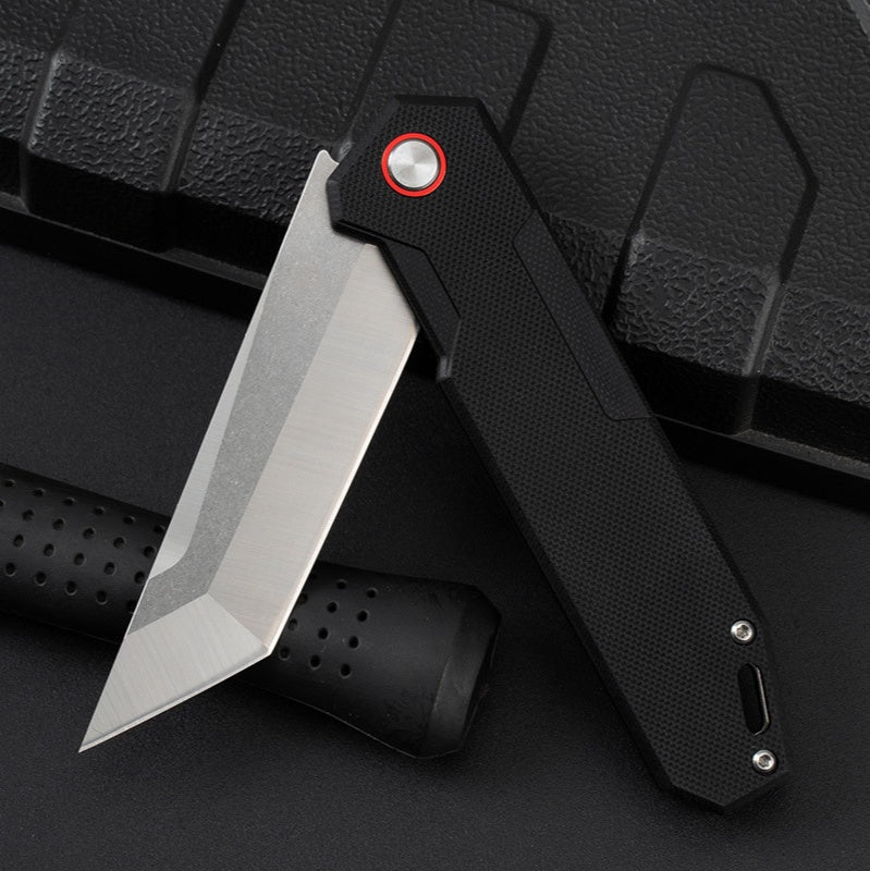 Folding Knife Outdoor G10 Folding Knife Wilderness Survival Knife Portable Fruit Knife Sharp Knife