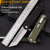 Folding Knife Outdoor G10 Folding Knife Wilderness Survival Knife Portable Fruit Knife Sharp Knife