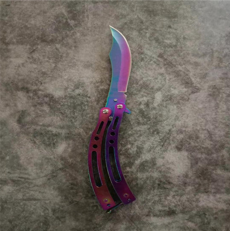 Spot Folding Butterfly Training Knife Unopened Swing Knife Hand Beginner Practice Knife Color Titanium Butterfly Training Knife
