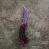 Spot Folding Butterfly Training Knife Unopened Swing Knife Hand Beginner Practice Knife Color Titanium Butterfly Training Knife