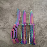 Spot Folding Butterfly Training Knife Unopened Swing Knife Hand Beginner Practice Knife Color Titanium Butterfly Training Knife