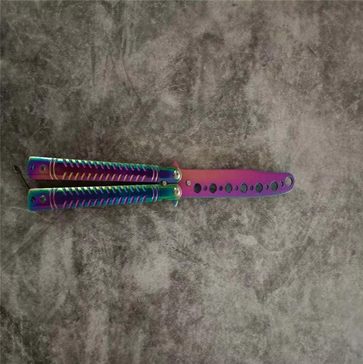 Spot Folding Butterfly Training Knife Unopened Swing Knife Hand Beginner Practice Knife Color Titanium Butterfly Training Knife