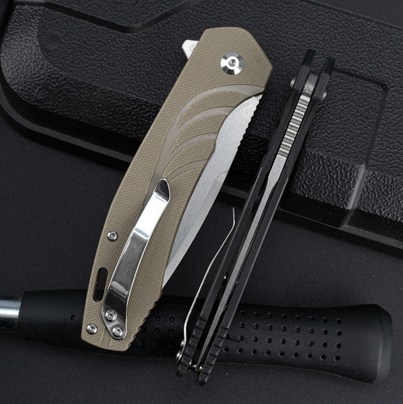 Camping Survival Outdoor Self-defense Sharp Fruit Knife Folding Knife D2 Stainless Steel Folding Knife