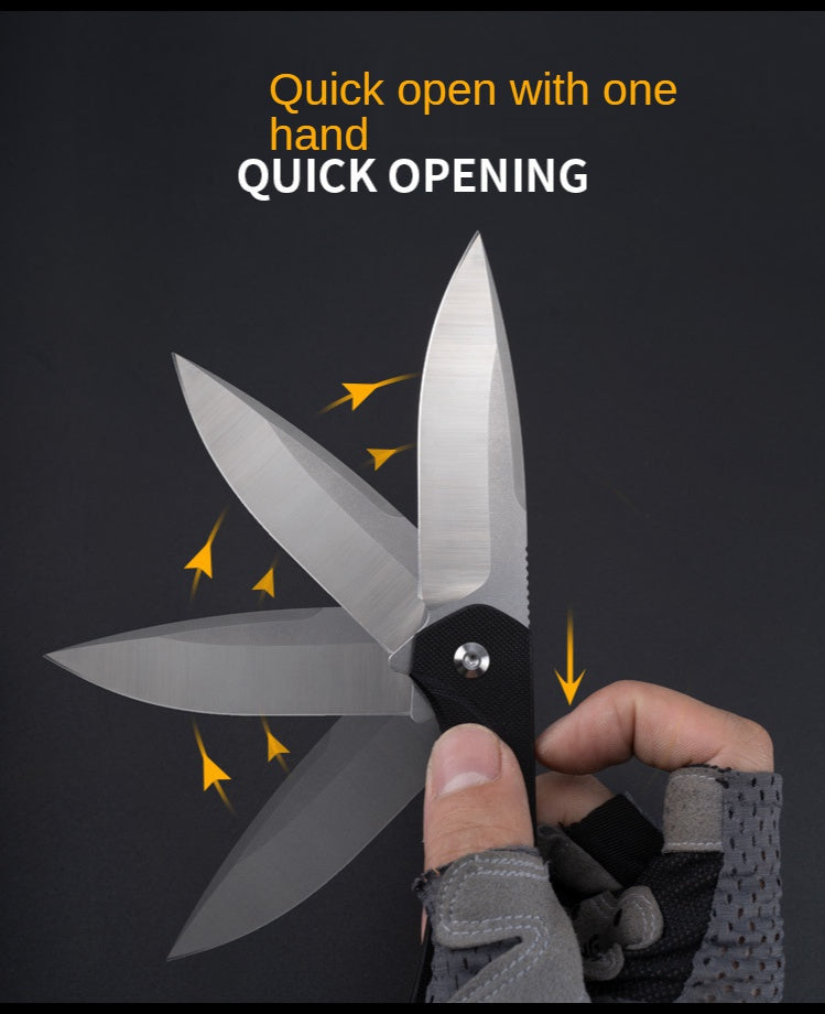 Camping Survival Outdoor Self-defense Sharp Fruit Knife Folding Knife D2 Stainless Steel Folding Knife