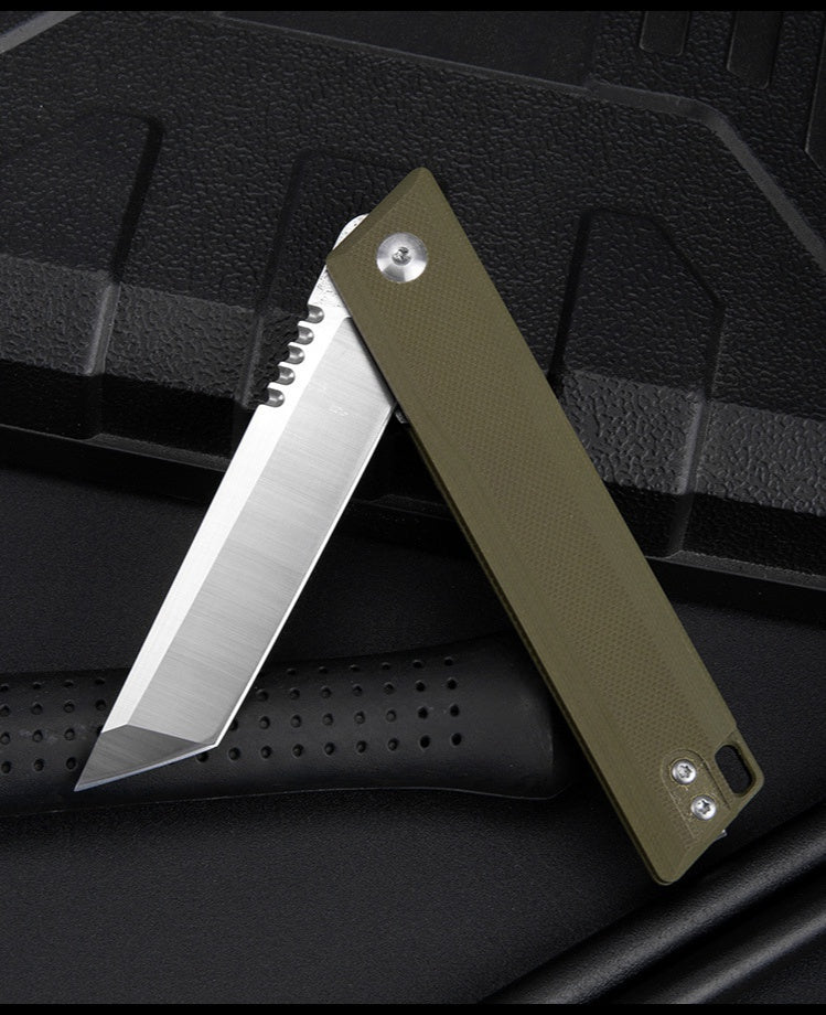 Outdoor camping self-defense knife pocket knife folding knife D2 steel high hardness folding knife G10 survival knife