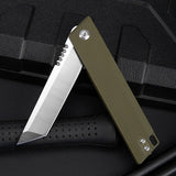 Outdoor camping self-defense knife pocket knife folding knife D2 steel high hardness folding knife G10 survival knife