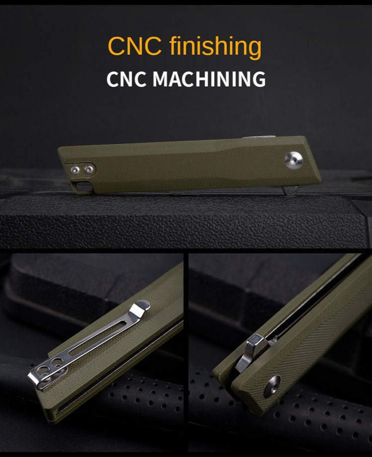 Outdoor camping self-defense knife pocket knife folding knife D2 steel high hardness folding knife G10 survival knife