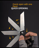 Outdoor camping self-defense knife pocket knife folding knife D2 steel high hardness folding knife G10 survival knife