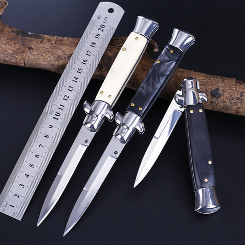 Italian Mafia Portable 9-inch Folding Knife Outdoor Defensive Height Hardness Pocket Knife Wilderness Survival Knife