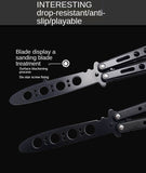 Unopened novice practice knife stainless steel folding swing knife play cool butterfly training knife