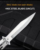 Outdoor camping practice knife without blade decompression swing comb stainless steel folding comb beginner training tool