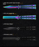 Outdoor camping practice knife without blade decompression swing comb stainless steel folding comb beginner training tool