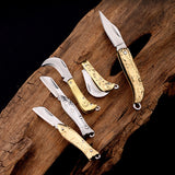 【Free gift】Knife Mini Folding Knife Legal Self-defense Knife Exquisite Brass Knife Keychain Demolition Express Unpacking Knife
