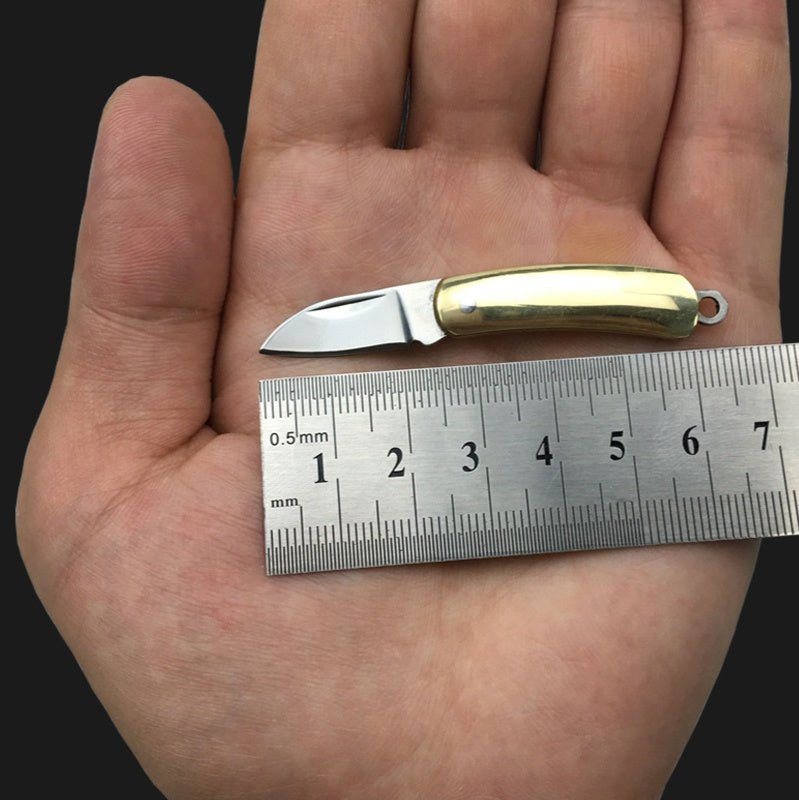 Knife Mini Folding Knife Legal Self-defense Knife Exquisite Brass Knife Keychain Demolition Express Unpacking Knife