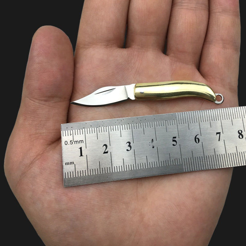 Knife Mini Folding Knife Legal Self-defense Knife Exquisite Brass Knife Keychain Demolition Express Unpacking Knife