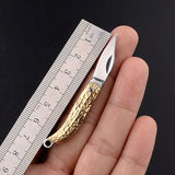 【Free gift】Knife Mini Folding Knife Legal Self-defense Knife Exquisite Brass Knife Keychain Demolition Express Unpacking Knife