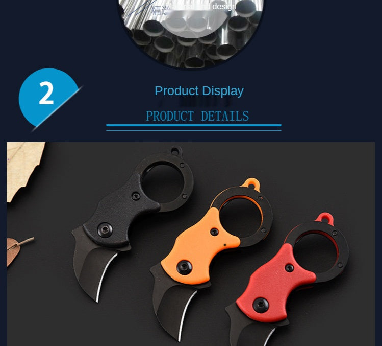 Outdoor Knife Stainless Steel Mini Claw Knife Mini Folding Knife Camping Outdoor Survival Knife Portable Knife 3pcs