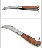 Stainless steel mushroom knife with rosewood handle Multifunctional camping tool knife Outdoor folding knife Household fruit knife