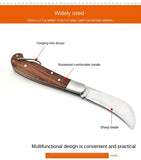 Stainless steel mushroom knife with rosewood handle Multifunctional camping tool knife Outdoor folding knife Household fruit knife