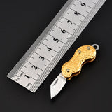 Stainless Steel Folding Knife Outdoor Mini Peanut Knife Necklace Pocket Knife Carry Fruit Knife 6pcs