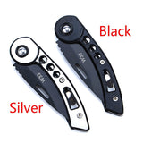 Multifunctional Outdoor Tactical Rescue Tool Outdoor Mini Camping Stainless Steel Handle Survival Knife Folding Hunting Brand New Black/Silver