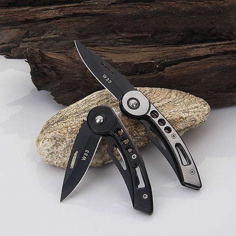 Multifunctional Outdoor Tactical Rescue Tool Outdoor Mini Camping Stainless Steel Handle Survival Knife Folding Hunting Brand New Black/Silver